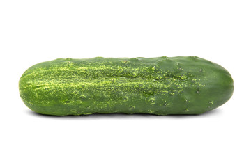 green cucumber on white background
