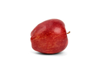 red ripe apples on a white background