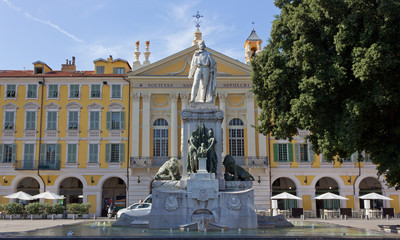 Garibaldi Statue in Garibaldi Square in Nice, France