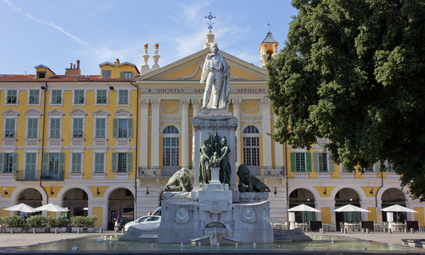 Garibaldi Statue in Garibaldi Square in Nice, France