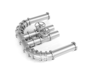 Euro Symbol aus Röhren für Öl