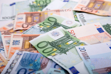 Obraz na płótnie Canvas Banknotes Euro on the table