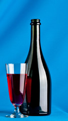 glass and bottle of wine