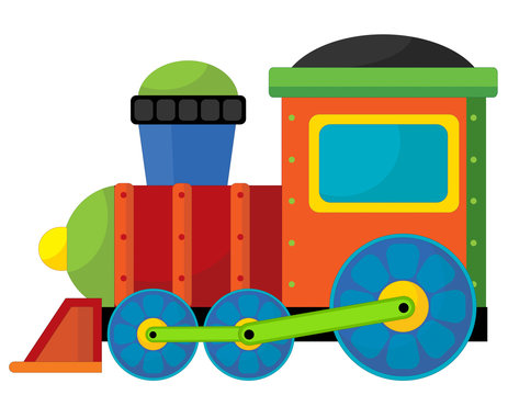 Cartoon train - caricature - illustration for the children