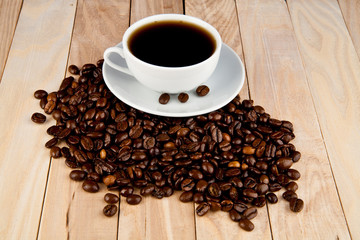 cup of coffee with grains