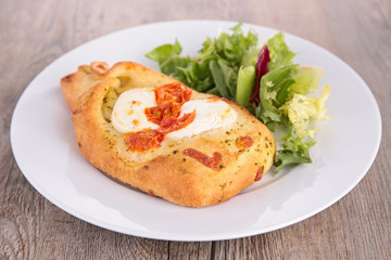 bread with cheese and tomato