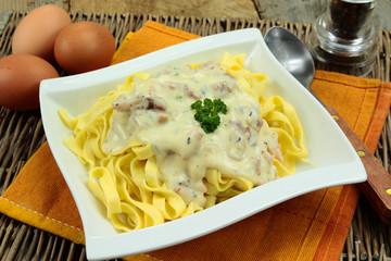 tagliatelles à la carbonara