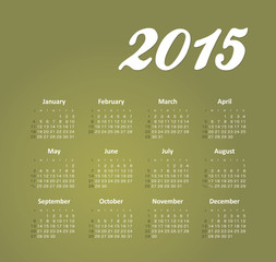 Calendar 2015 year