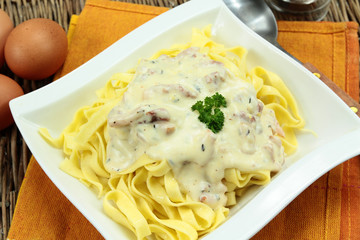 tagliatelles à la carbonara