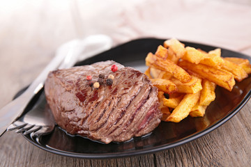 beefsteak and french fries