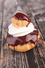 french pastry, chocolate religieuse