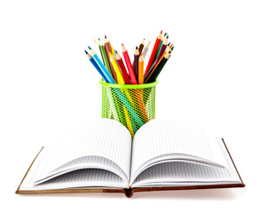 Fototapeta premium notebook and pencils