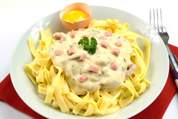 tagliatelles à la carbonara