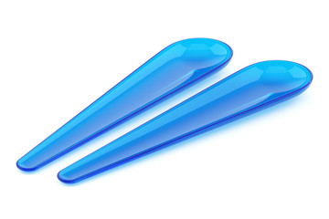 two salad spoons isolated on white background