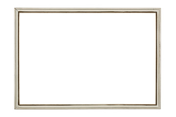 old white picture frame, isolated on white