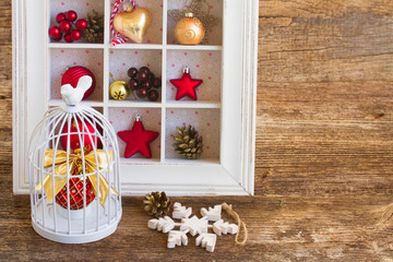 cage with christmas ball