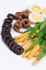 Asparagus salad with anchovies.