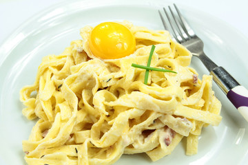 tagliatelles à la carbonara