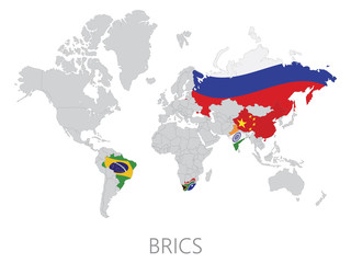 BRICS on world map
