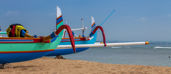 Two colorful boats
