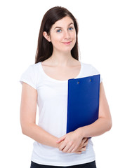 Woman with clipboard