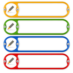 Fototapeta premium four frames with screws and pencil