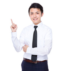 Business man with finger up