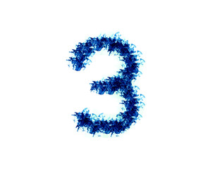 Three forms blue flames