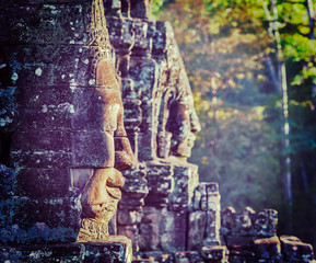 Faces of Bayon temple, Angkor, Cambodia