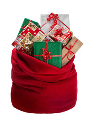 Santa Gift Bag on white background