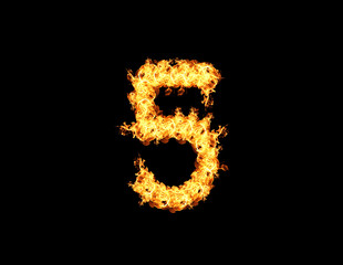 Abstract flame five numbers