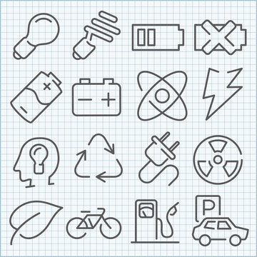 Vector clean icons set for web design and application user inter