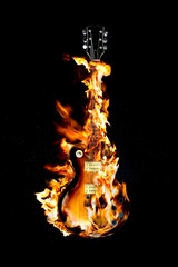flaming guitar