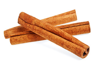 Cinnamon sticks isolated on white background