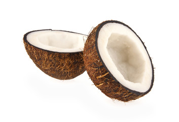 two halves of coconut