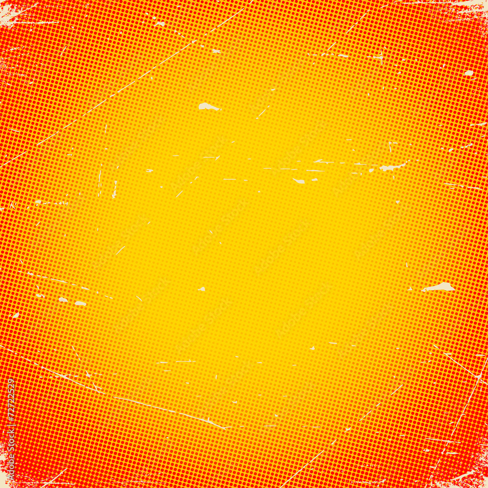 Poster Old scratched card with halftone gradient