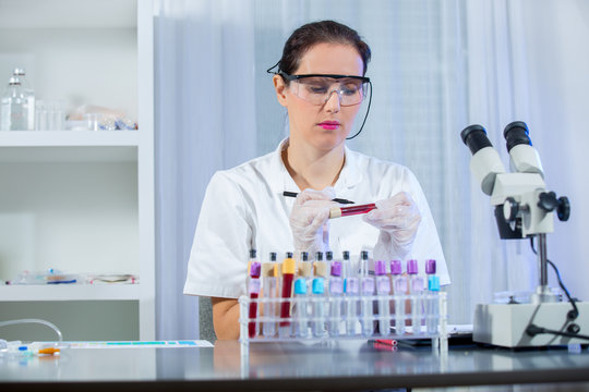 Female scientist doing a test in a laboratory