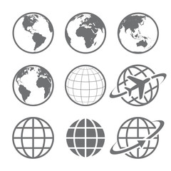 Earth globe Icon set