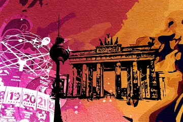 Berlin art design illustration - obrazy, fototapety, plakaty