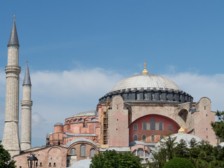 Fototapeta na wymiar View to Hagia Sophia Mosque, Istanbul, Turkey