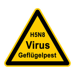 wso88 WarnSchildOrange - Symbol H5N8 Virus Geflügelpest - g2453