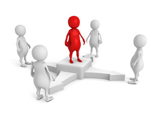 team leader in center of business 3d people group