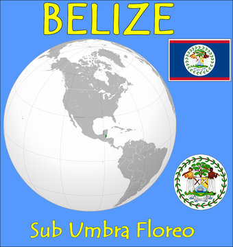 Belize location emblem motto