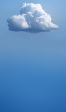 Single White Cloud On Blue Sky