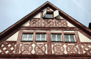 Half-timbered old house in Gemunden, Germany