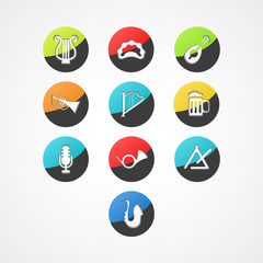 set musical instrument web icon
