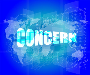 Obraz premium Management concept: concern words on digital screen