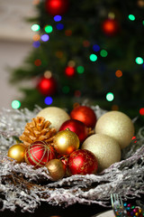 Serving Christmas table in room