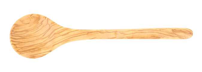 Empty wooden spoon isolated on white