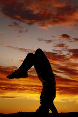 silhouette of woman hand standing